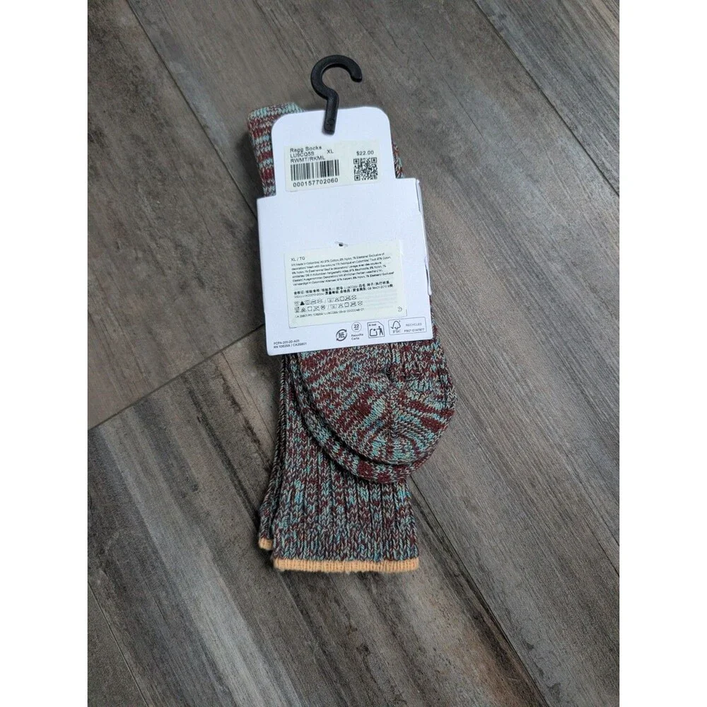 Lululemon Daily Essentials Ragg Socks XL Crew Length RWMT/RKML Unisex New